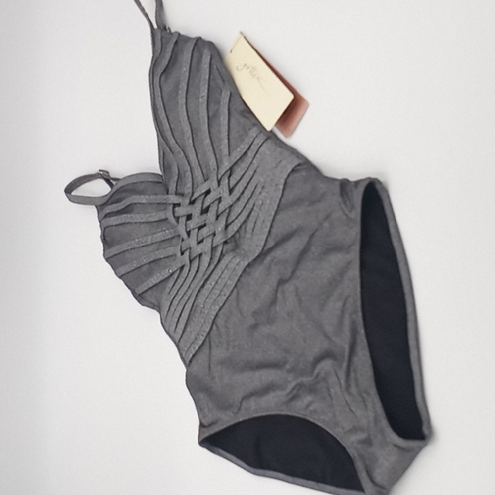 Profile by Gottex Divine V-Neck One-Piece‎ Swimsuit Silver 6